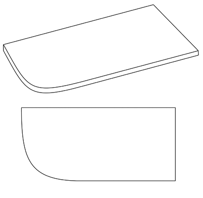 Découpe quart de cercle